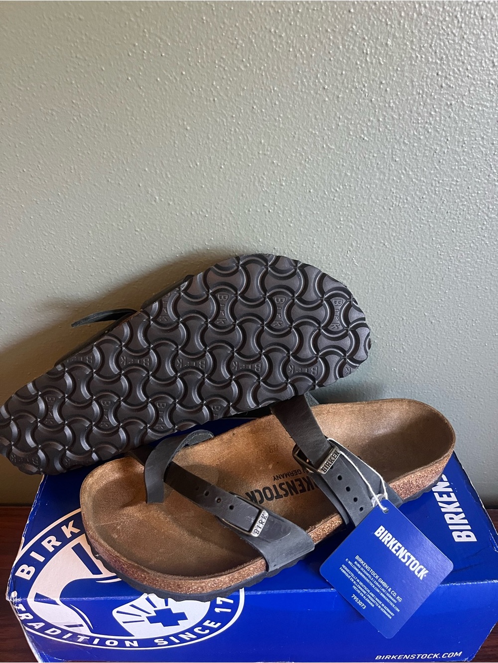 Birkenstock Mayari Black Oiled Leather Sandals EU 38 US 7